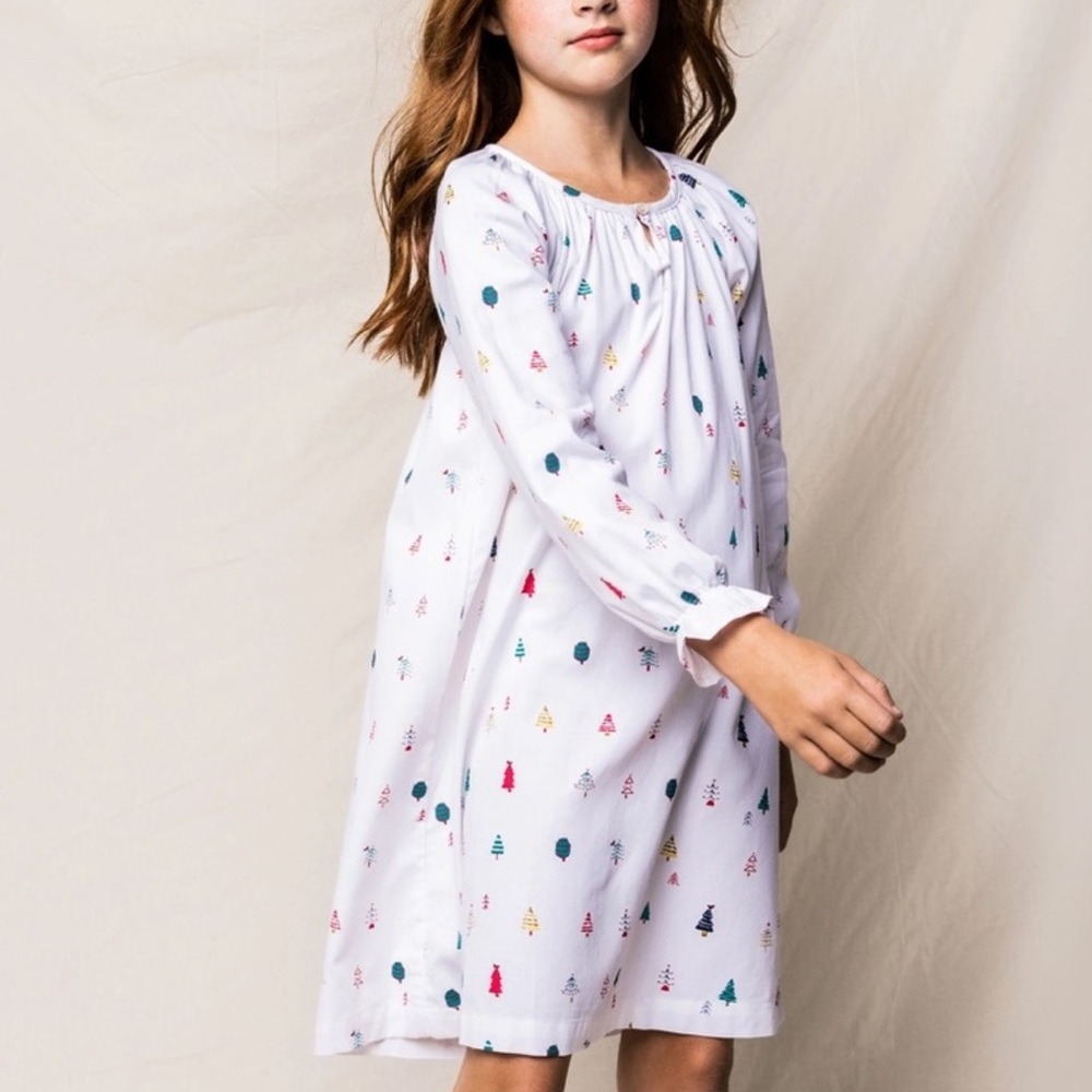 Petite Plume Girls Delphine Nightgown in Merry Trees🎄